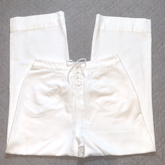 Lauren Ralph Lauren Jeans Co. White Wide Leg Sailor Jeans, 100% Cotton, Size 4 - Picture 2 of 16